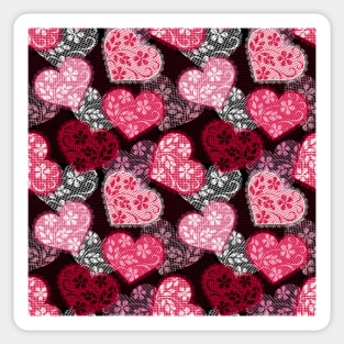 Lacy hearts pattern Sticker